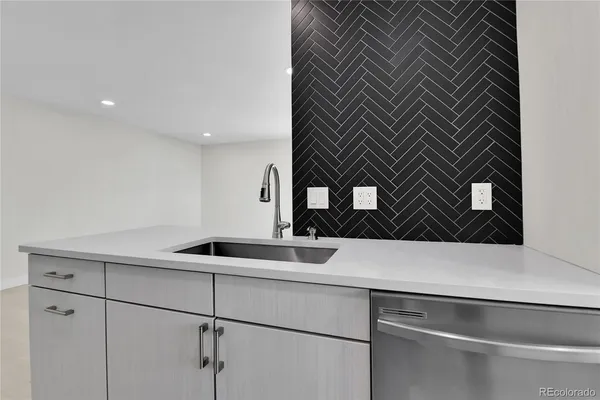 a close view of kitchen sink