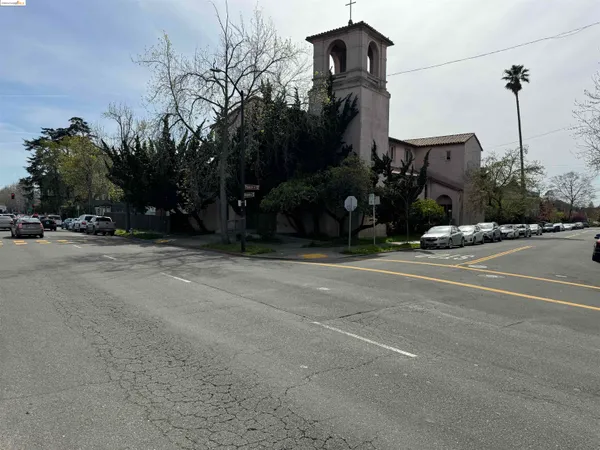 a view of a house with a large window