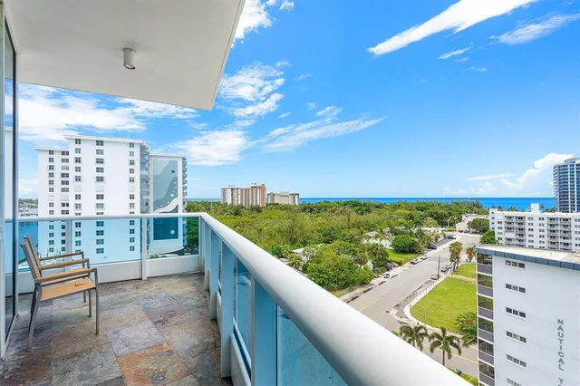 a view of a city with ocean view