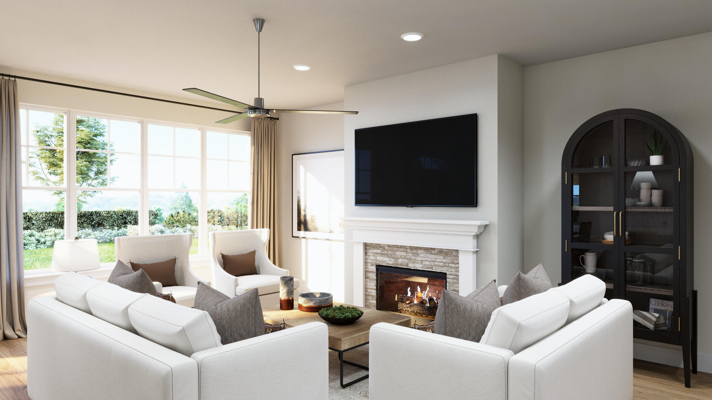 1718 North River Road River Hills, WI 53217 - Photo 3 of 21 Great Room With Large Windows Rendering