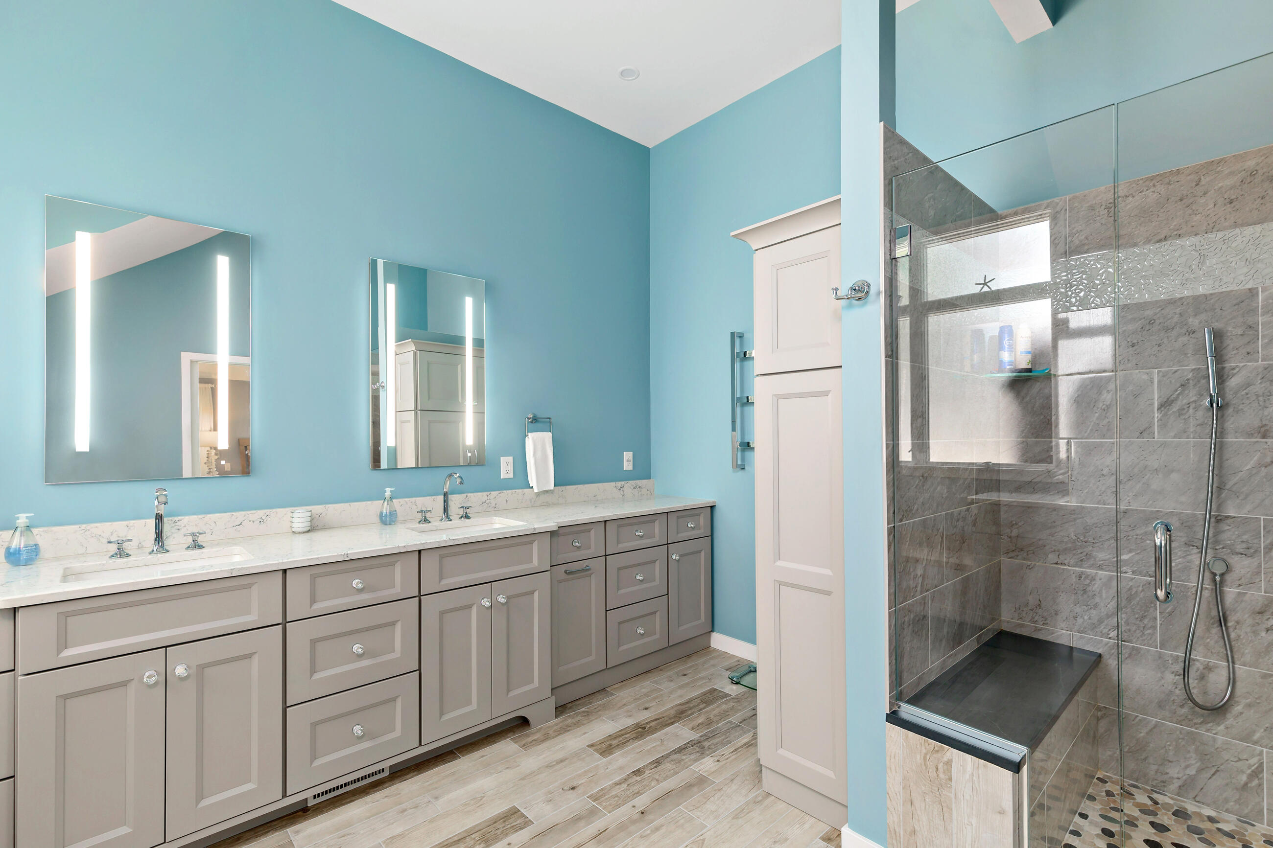 625 Samoset Road Eastham, MA 02642 - Photo 46 of 77 a spacious bathroom with a double vanity sink mirror and double