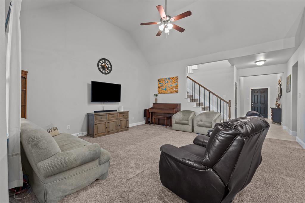 220 Flower Ridge Drive Fort Worth, TX 76108 - Photo 18 of 34 a living room with furniture and a flat screen tv