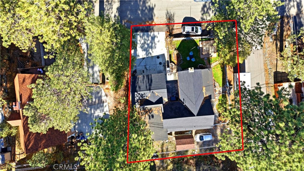 5652 Sycamore Street Wrightwood, CA 92397 - Photo 50 of 50 an aerial view of a house with a yard and large trees