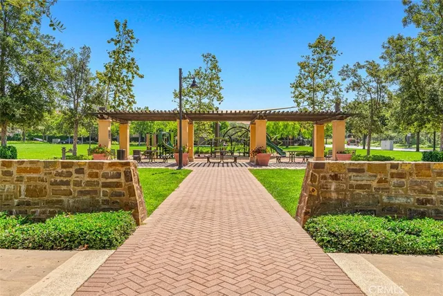 a street view with a garden