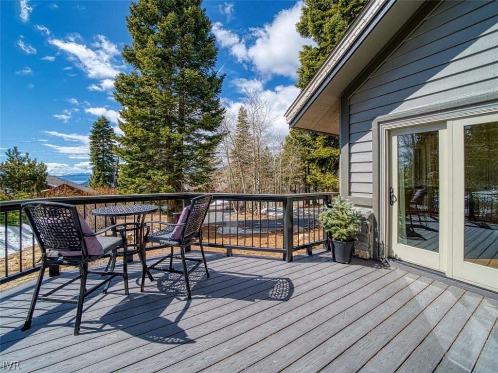 714 Champagne Road Incline Village, NV 89451 - Photo 10 of 29 a view of a chairs on wooden deck