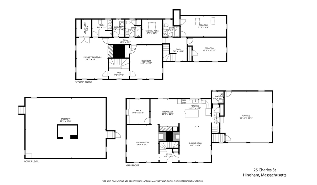25 Charles Street Hingham, MA 02043 - Photo 32 of 32 a picture of a room with a white wall and white refrigerator