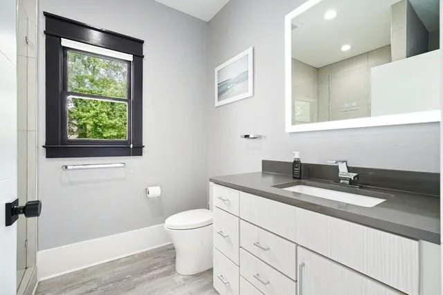 a bathroom with a shower