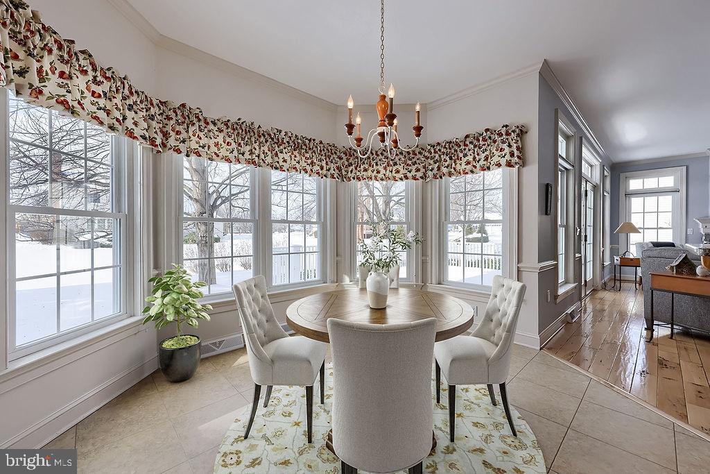 168 Olde Field Drive Lititz, PA 17543 - Photo 18 of 74 a dining room with furniture a chandelier and wooden floor