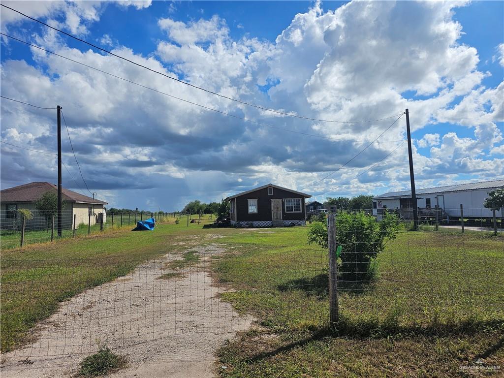 a yellow vase with lots of trees in front of it
