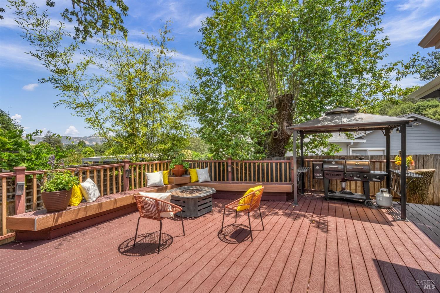 1508 Ronne Drive Santa Rosa, CA 95404 - Photo 44 of 59 Spacious Trex deck with built in benches - back of house - great views of Sonoma Valley