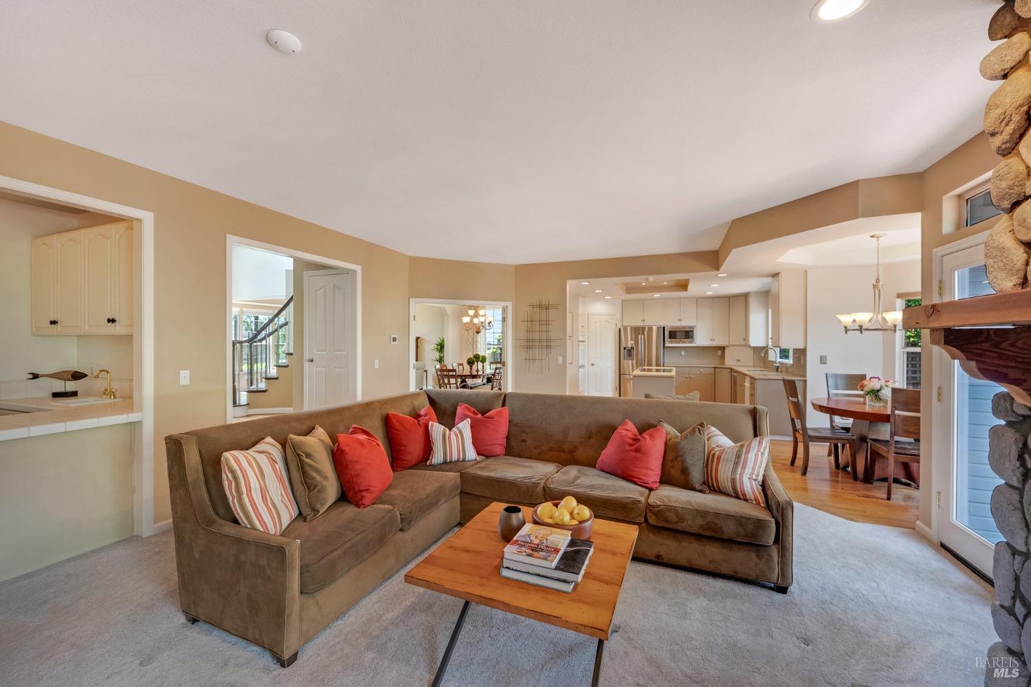 1508 Ronne Drive Santa Rosa, CA 95404 - Photo 6 of 59 Family Room with fireplace opens to Kitchen and has a built in bar