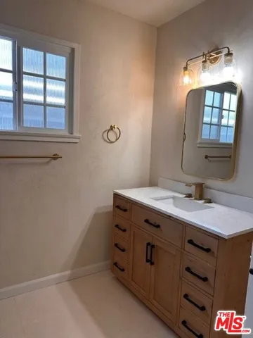 a bathroom with a window