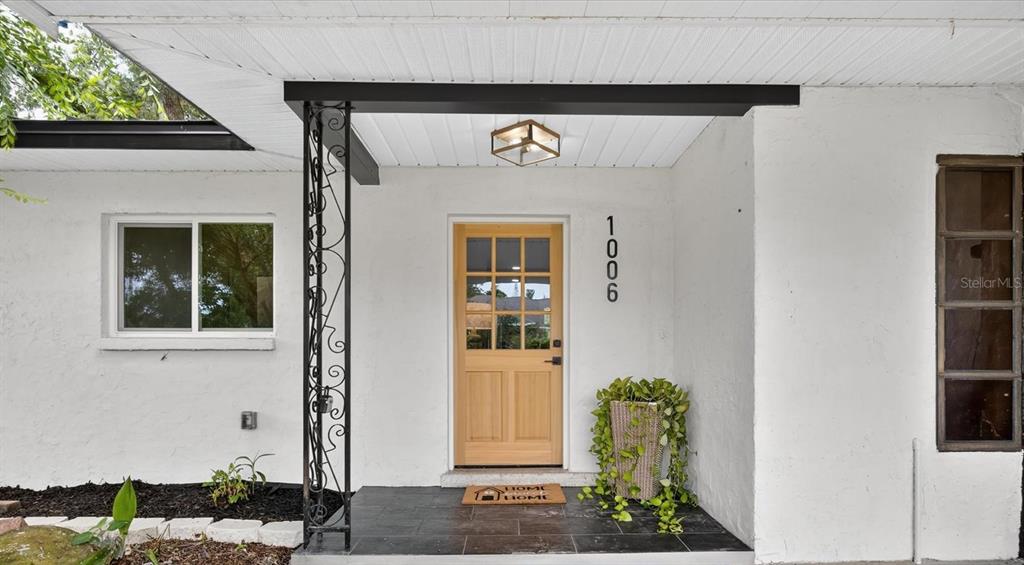 a view of a door of the house