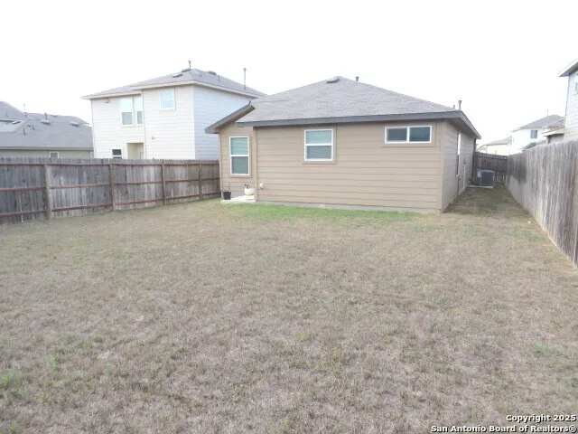 a view of backyard of house