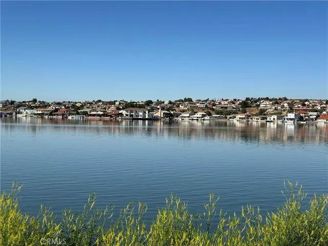 a view of a lake with houses