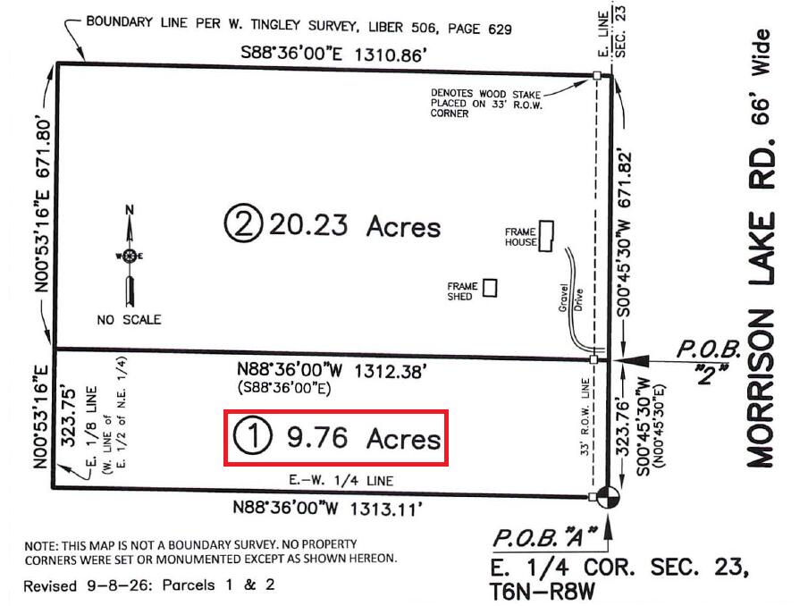 6286 Morrison Lake Road, Unit PARCEL 1 Saranac, MI 48881 - Photo 2 of 2 Survey - Parcel 1