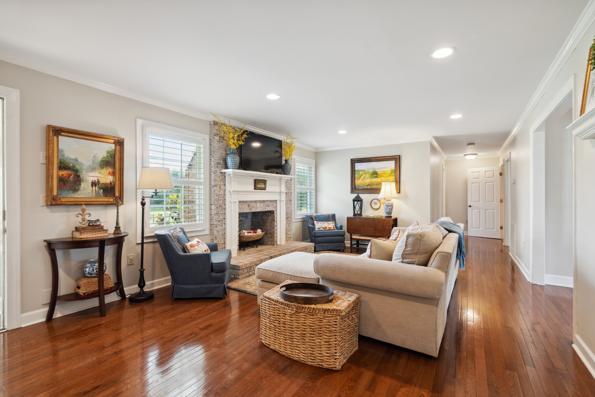 5013 Baker Road Murfreesboro, TN 37129 - Photo 21 of 55 a living room with furniture and a fireplace
