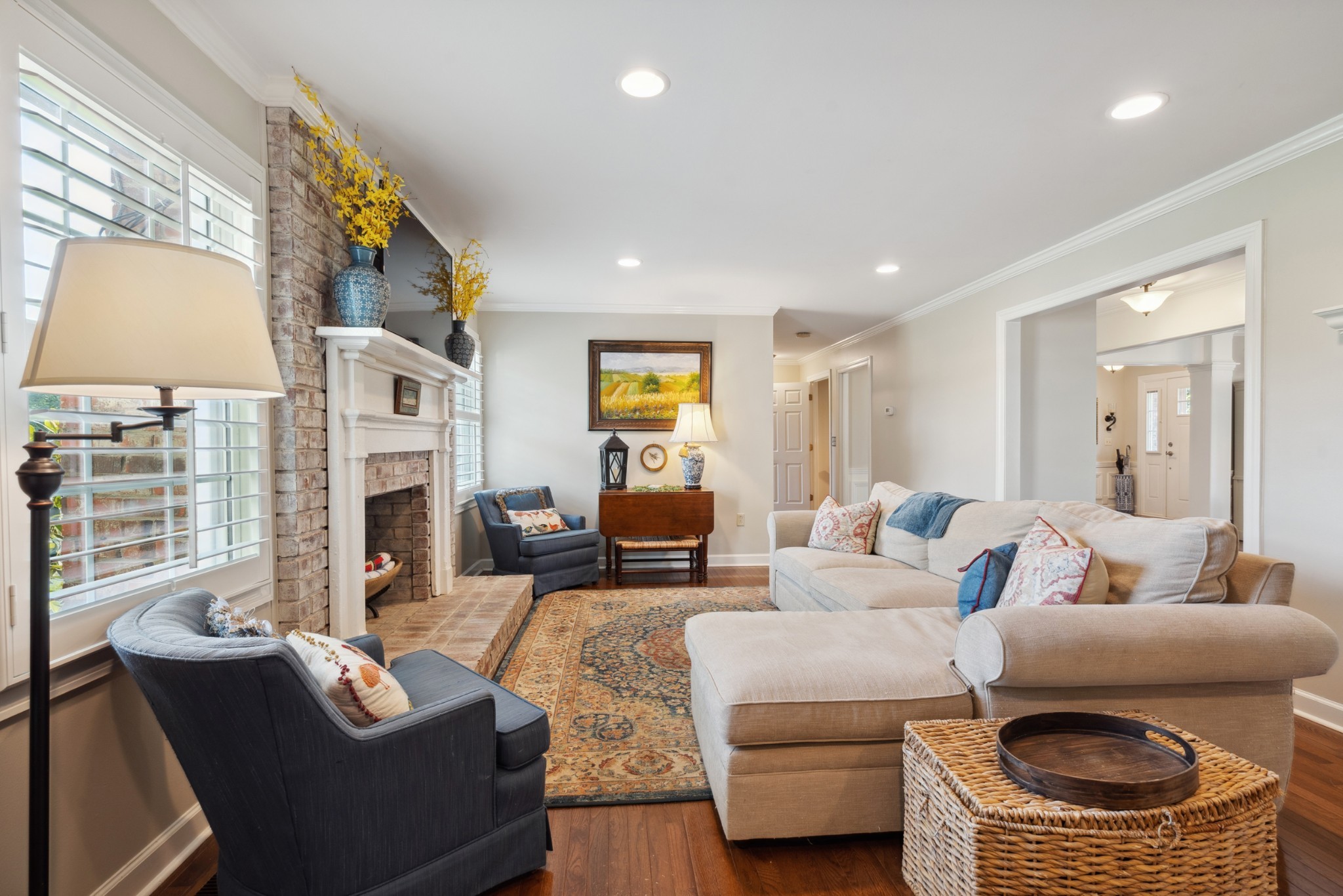 5013 Baker Road Murfreesboro, TN 37129 - Photo 22 of 55 a living room with furniture and a fireplace