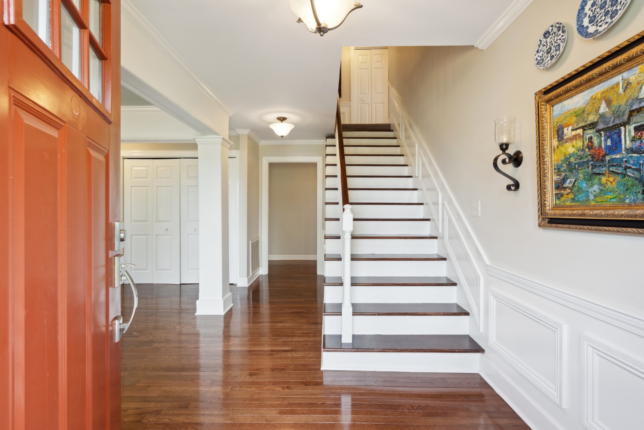 5013 Baker Road Murfreesboro, TN 37129 - Photo 9 of 55 a view of entryway with wooden floor and stairs
