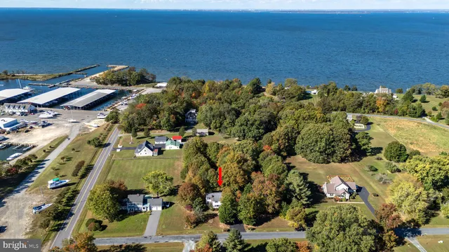 an aerial view of a residential houses with outdoor space