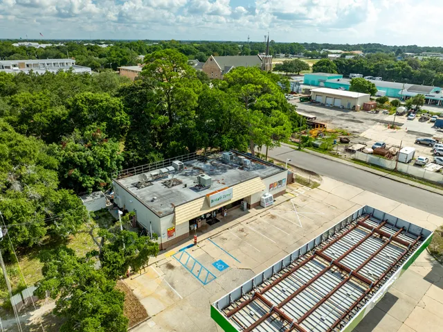 an aerial view of a city