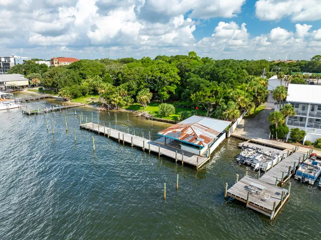 an aerial view of a house