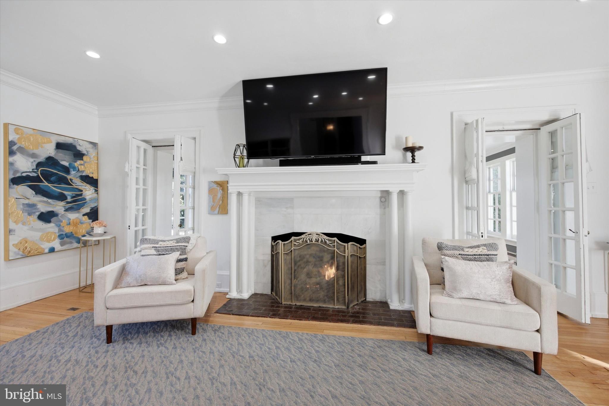 305 Wister Road Wynnewood, PA 19096 - Photo 9 of 53 Gas Fireplace in Living Room
