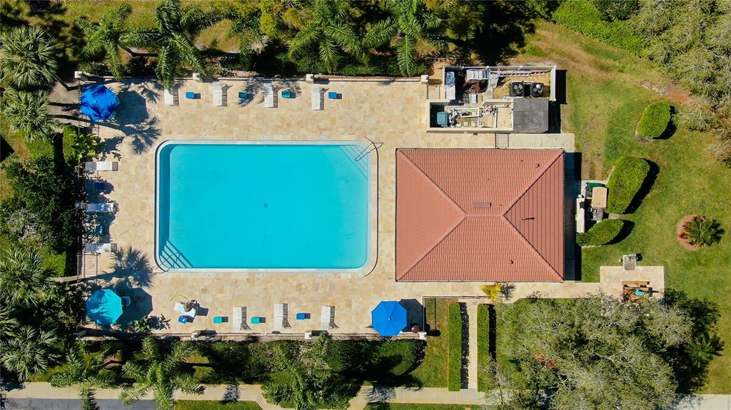 1801 East Lake Road South, Unit 12C Palm Harbor, FL 34685 - Photo 2 of 24 an aerial view of a house with a yard and a large tree