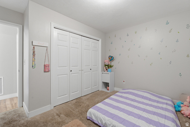282 West 960 South, Unit C Provo, UT 84601 - Photo 23 of 33 Bedroom with light colored carpet and a closet