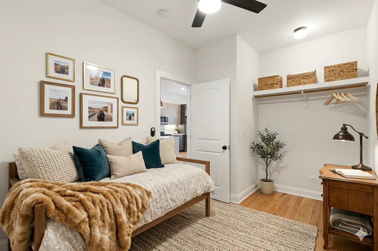 8327 South Morgan Street Chicago, IL 60620 - Photo 11 of 46 a bedroom with a bed and a table