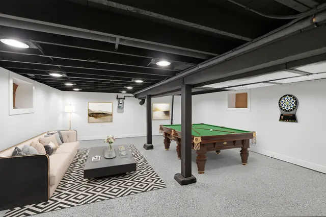 a living room with furniture