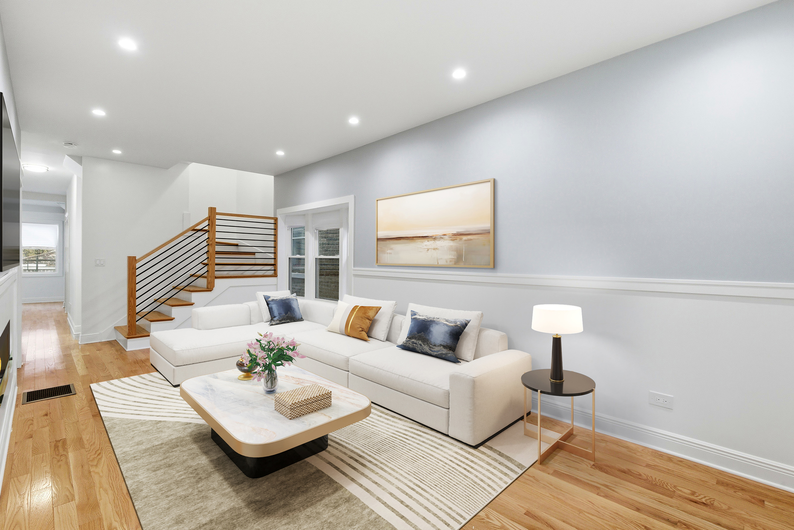 8327 South Morgan Street Chicago, IL 60620 - Photo 6 of 42 a living room with furniture and a wooden floor