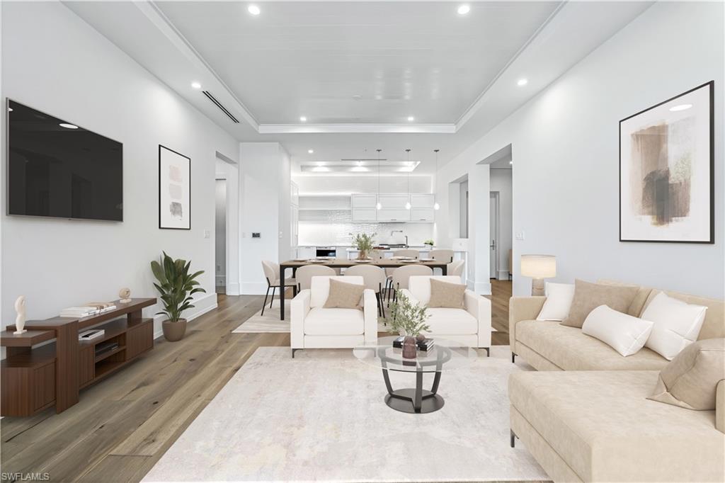 201 8th Street South, Unit 308 Naples, FL 34102 - Photo 2 of 33 Living Room area virtually staged