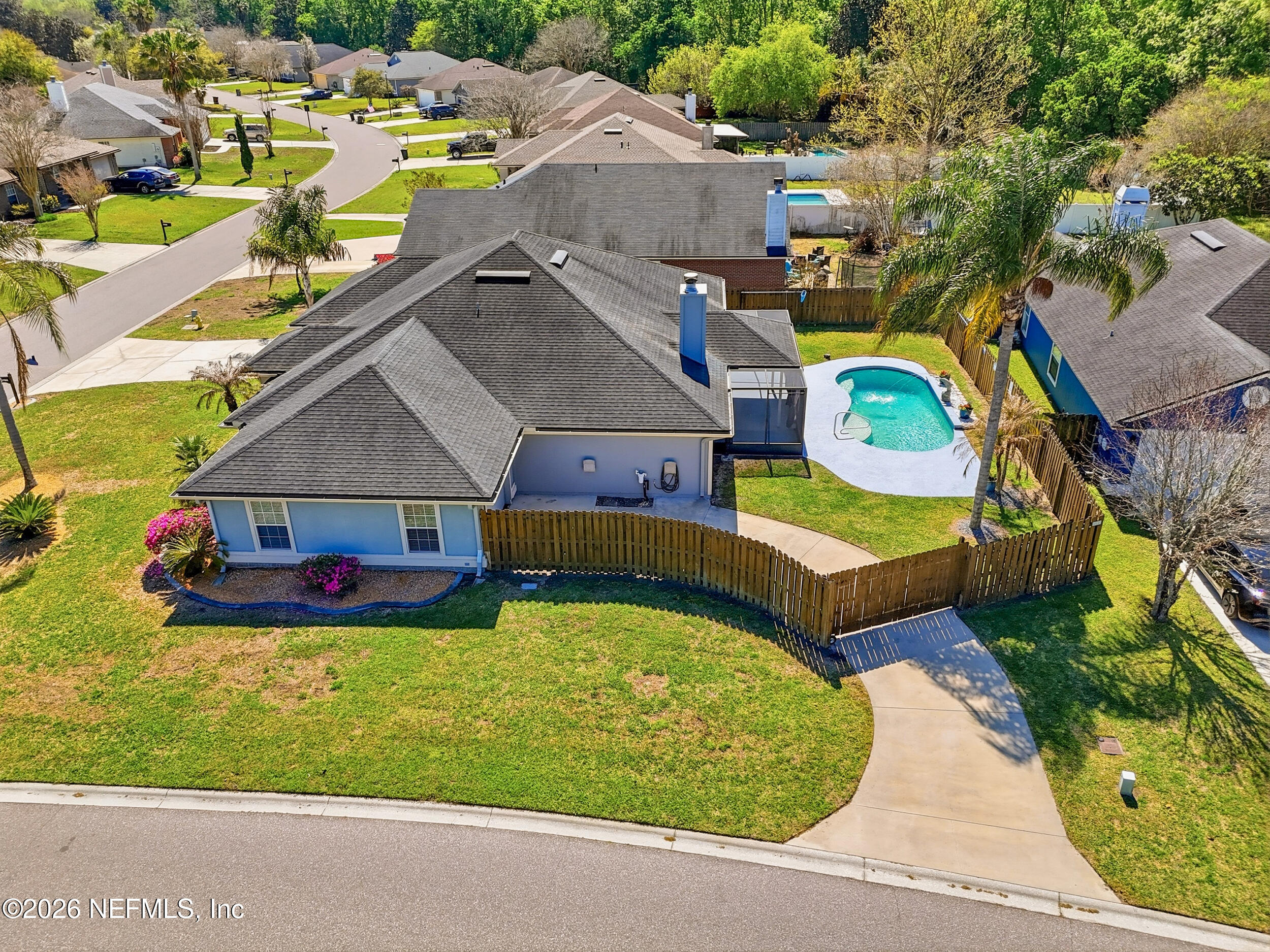 1194 Ardmore Street St. Augustine, FL 32092 - Photo 3 of 48 an aerial view of a house with swimming pool yard and outdoor seating