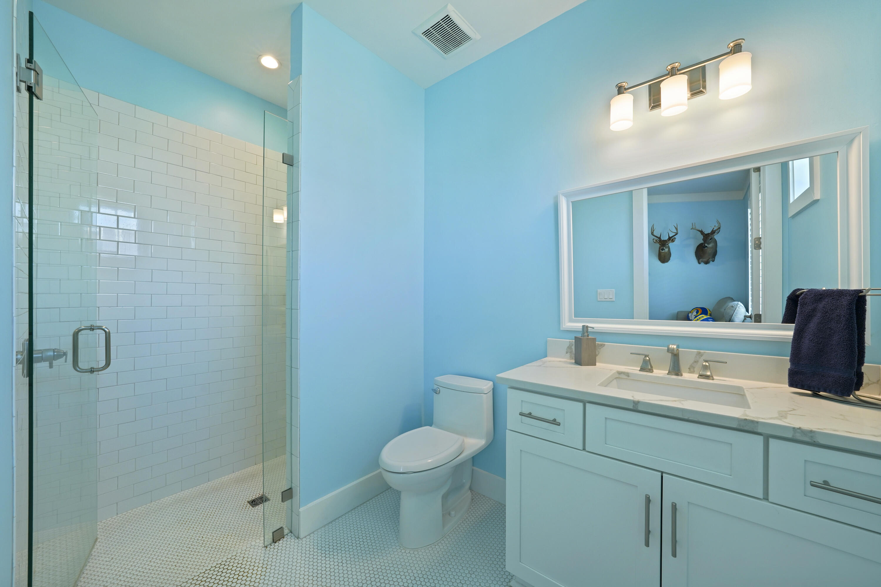 76 Tanglewood Drive Santa Rosa Beach, FL 32459 - Photo 44 of 94 a bathroom with a sink toilet a mirror and shower