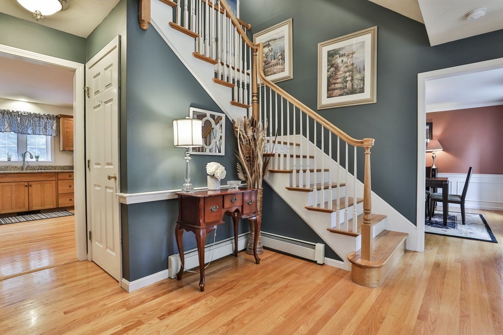 5 Hancock Road Windham, NH 03087 - Photo 4 of 41 a view of staircase with furniture and wooden floor