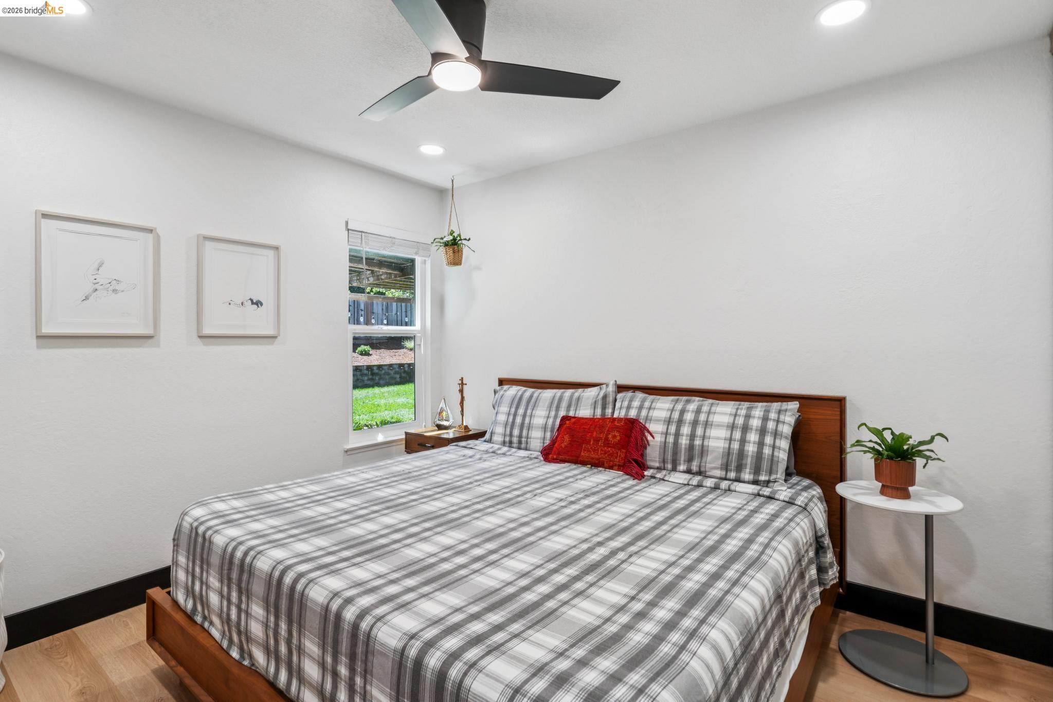 3093 Diablo View Road Pleasant Hill, CA 94523 - Photo 11 of 43 Bedroom with wood finished floors, a ceiling fan, and recessed lighting