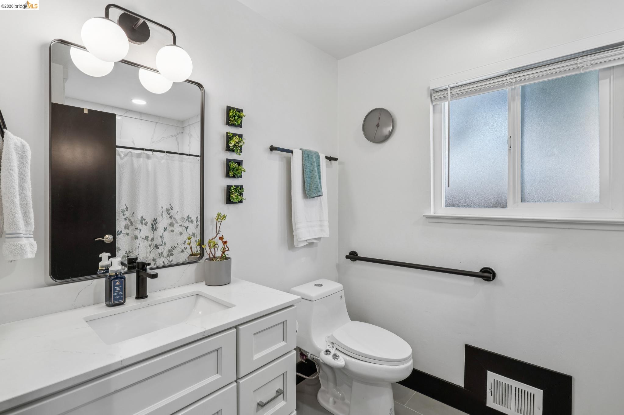 3093 Diablo View Road Pleasant Hill, CA 94523 - Photo 27 of 43 Full bathroom with vanity, a shower with curtain, and tile patterned flooring