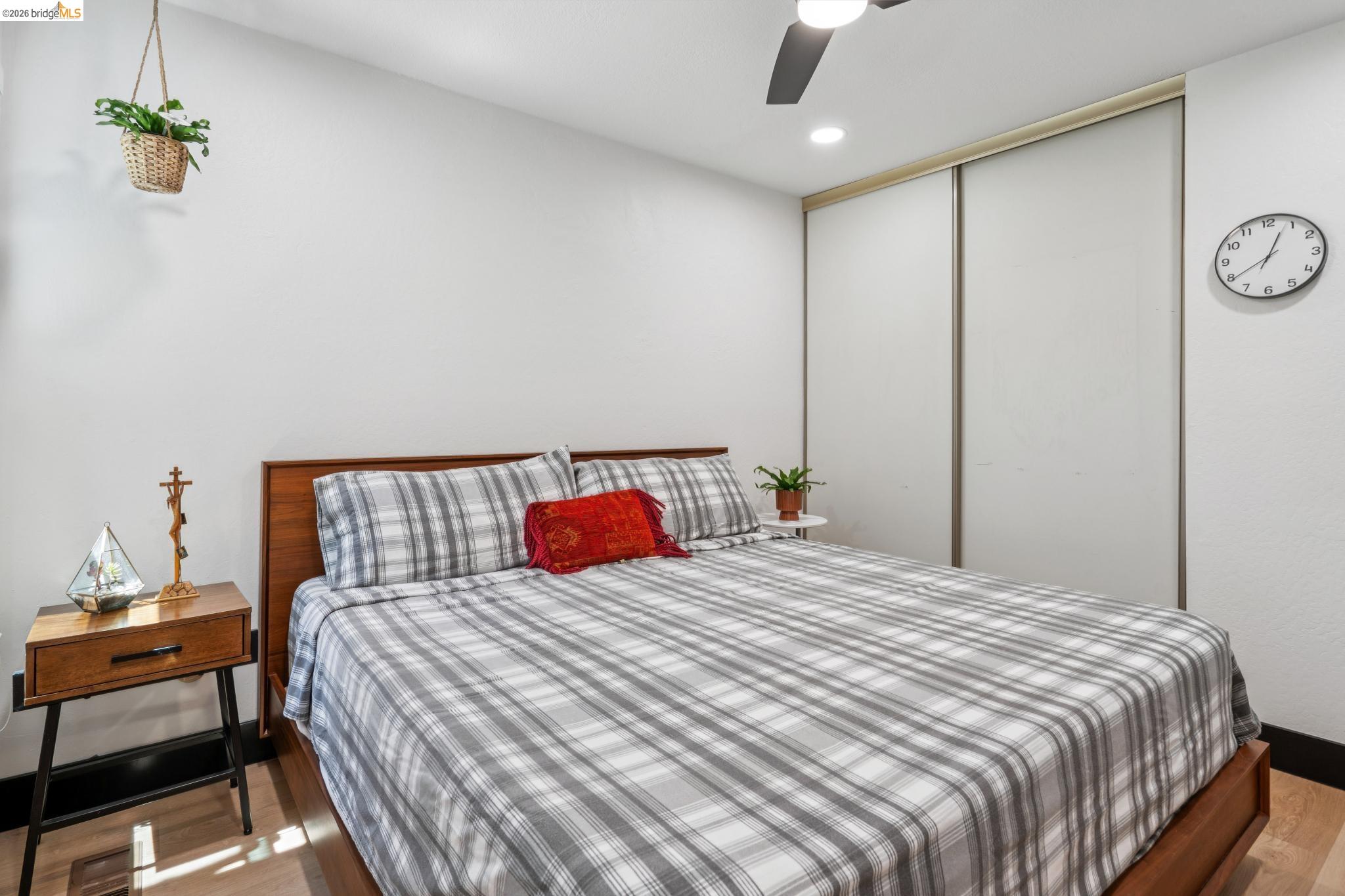 3093 Diablo View Road Pleasant Hill, CA 94523 - Photo 29 of 43 Bedroom with wood finished floors, a ceiling fan, and recessed lighting