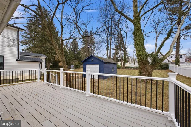 a view of a wooden roof deck