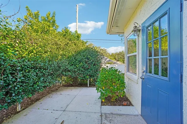 a house view with a garden space