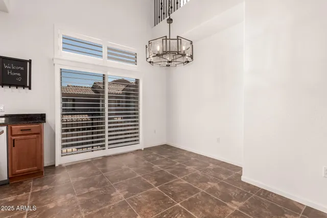 a view of a livingroom with a chandelier