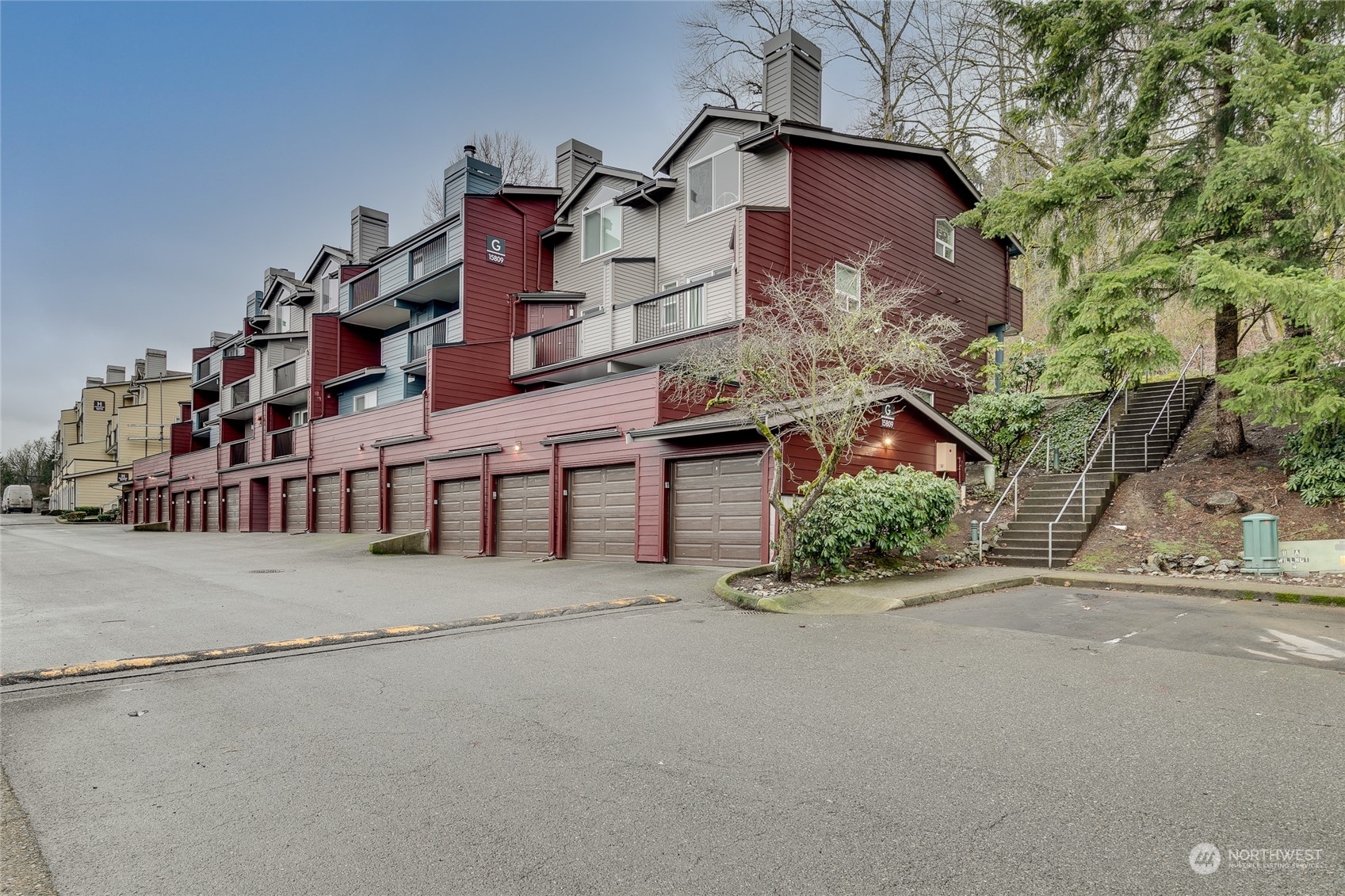 front view of a house with a street