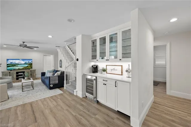 a living room with furniture