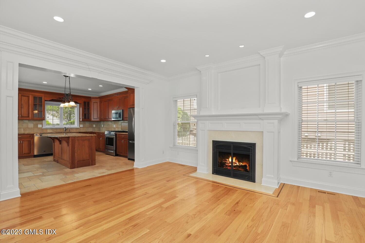 8 Rippowam Road, Unit B Cos Cob, CT 06807 - Photo 11 of 38 Living Room to Kitchen
