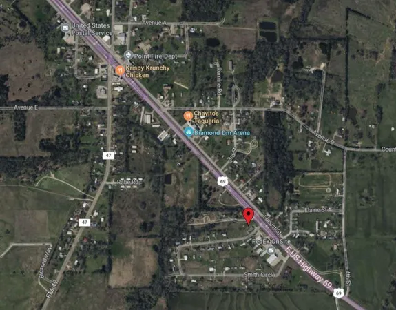 an aerial view of a house