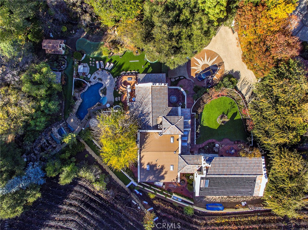 31350 Lobo Canyon Road Agoura Hills, CA 91301 - Photo 23 of 24 an aerial view of residential house with outdoor space and swimming pool