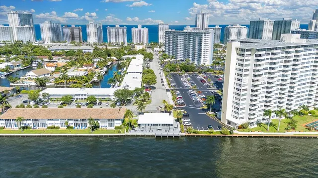 a view of a city with tall buildings