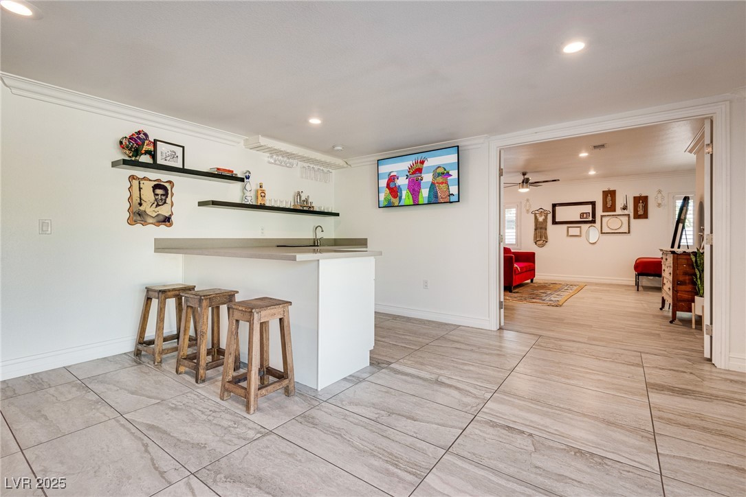 1321 South 7th Street Las Vegas, NV 89104 - Photo 21 of 47 Indoor wet bar featuring recessed lighting, ceilin