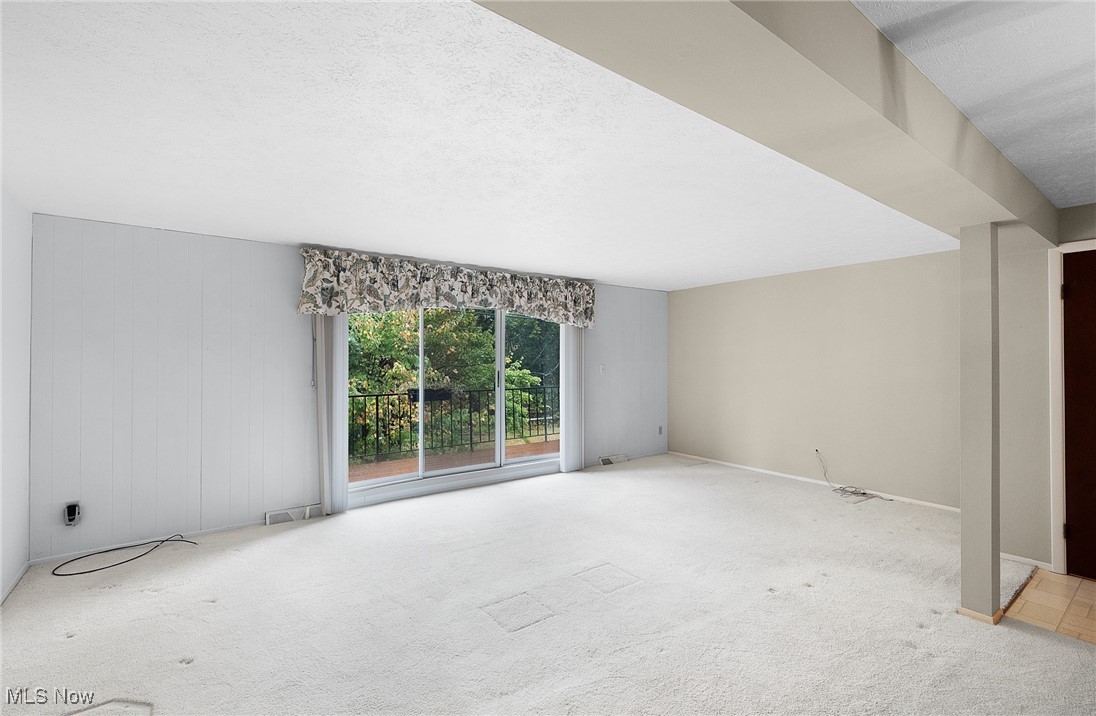 6474 State Road, Unit I10 Parma, OH 44134 - Photo 9 of 31 Unfurnished living room with a textured ceiling and carpet flooring
